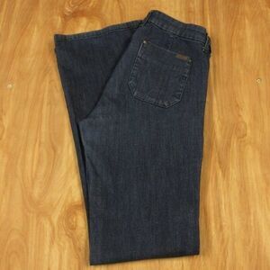 DEAR JOHN Zodiac Flare Wide Leg Dark Wash Jeans Women's Sz 26 (27.5) Virtue Blue